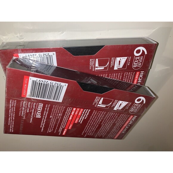 2 Maxell High Grade T-120 VHS Blank Tapes 2-6 Hour SEALED - Picture 4 of 8